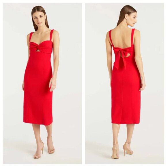 cinq a sept Dresses & Skirts - CINQ A SEPT Luana Womens Open Back Sleeveless Midi Dress Bright Crimson Womens S
